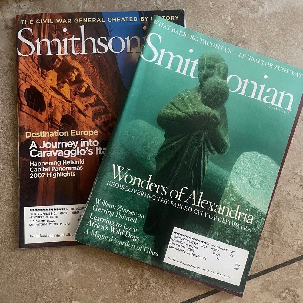 Smithsonian magazine lot 2 March April 2007 Cleopatra Glass Art Italy Archimedes